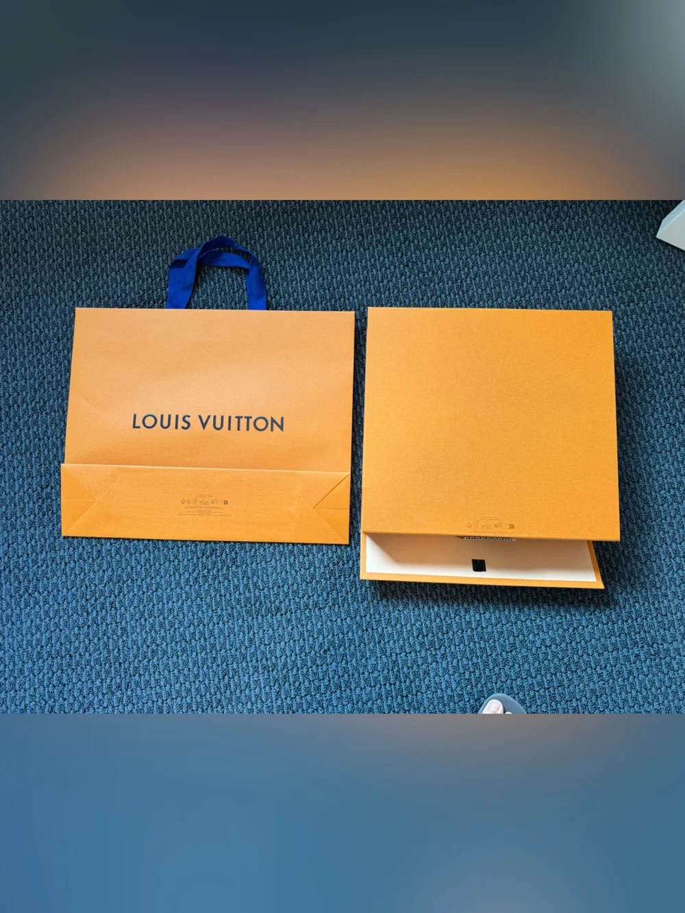 Louis Vuitton Orange Gift Bag and Box Set